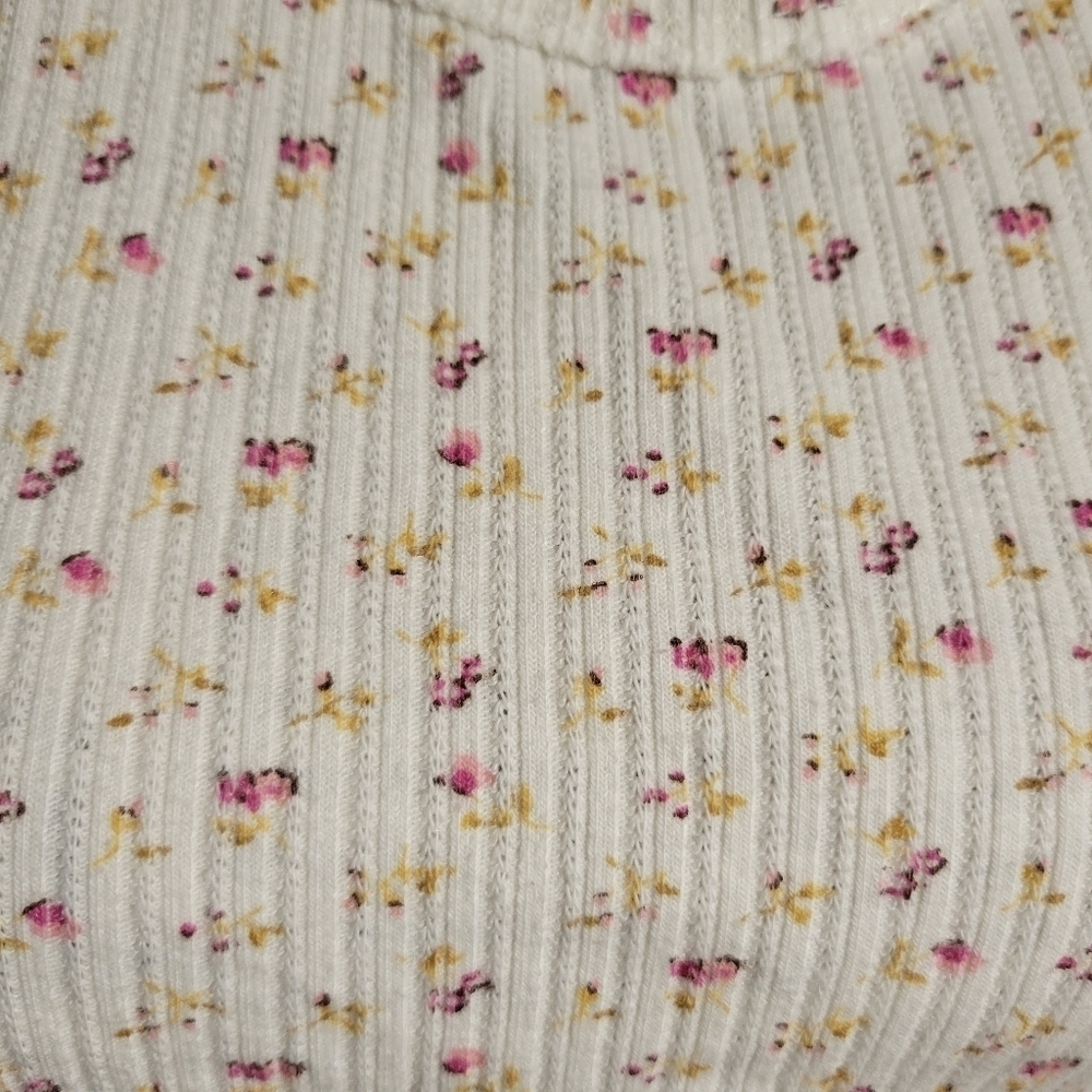 American Eagle Womens Medium Crop Top Pink Floral - Picture 4 of 4